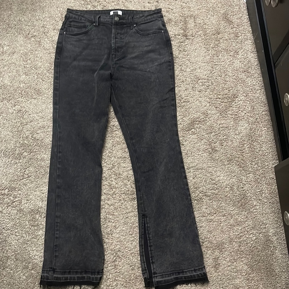 Forever 21 Mid-Rise Washed Black Bootcut Jeans